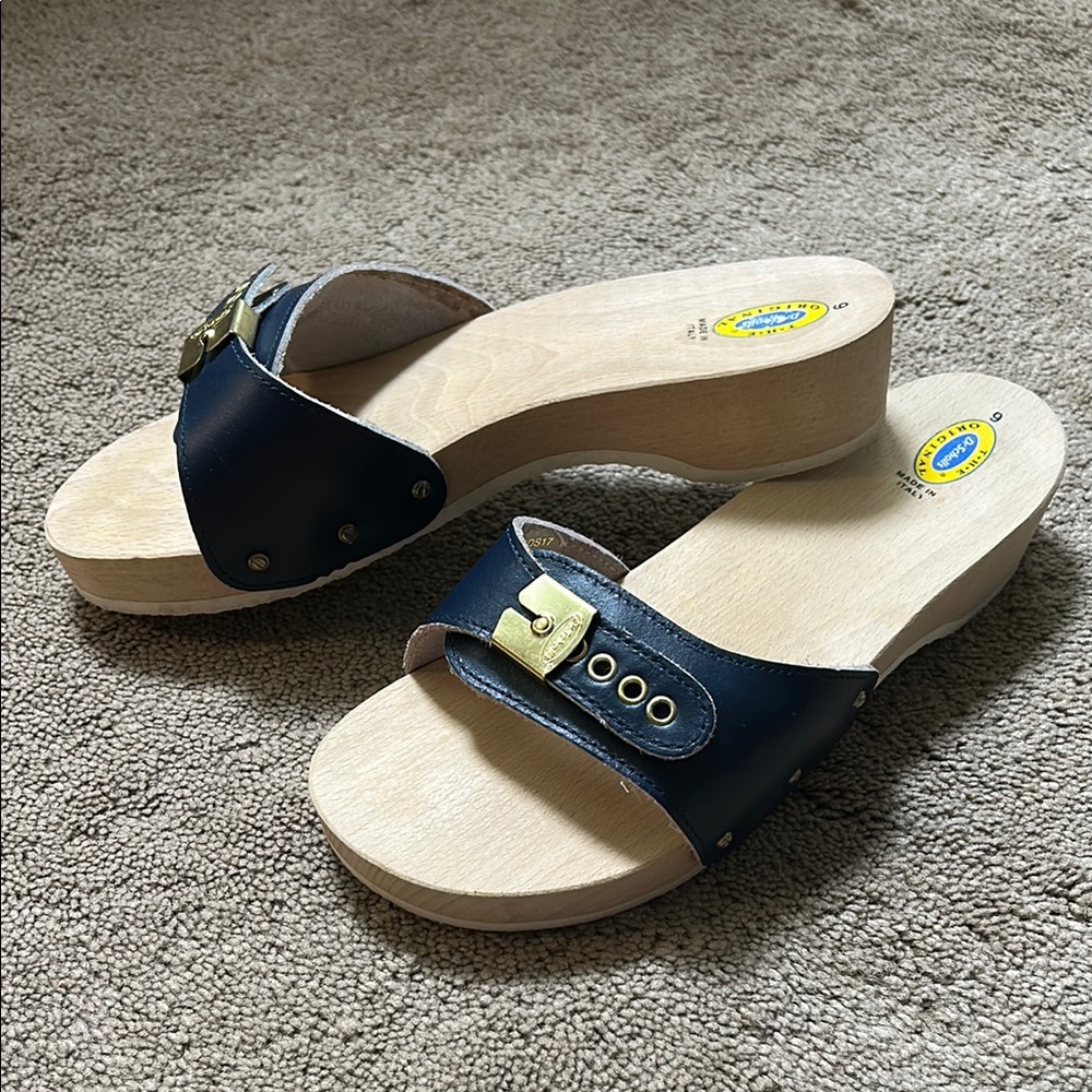 Dr Scholl’s wood slide sandals